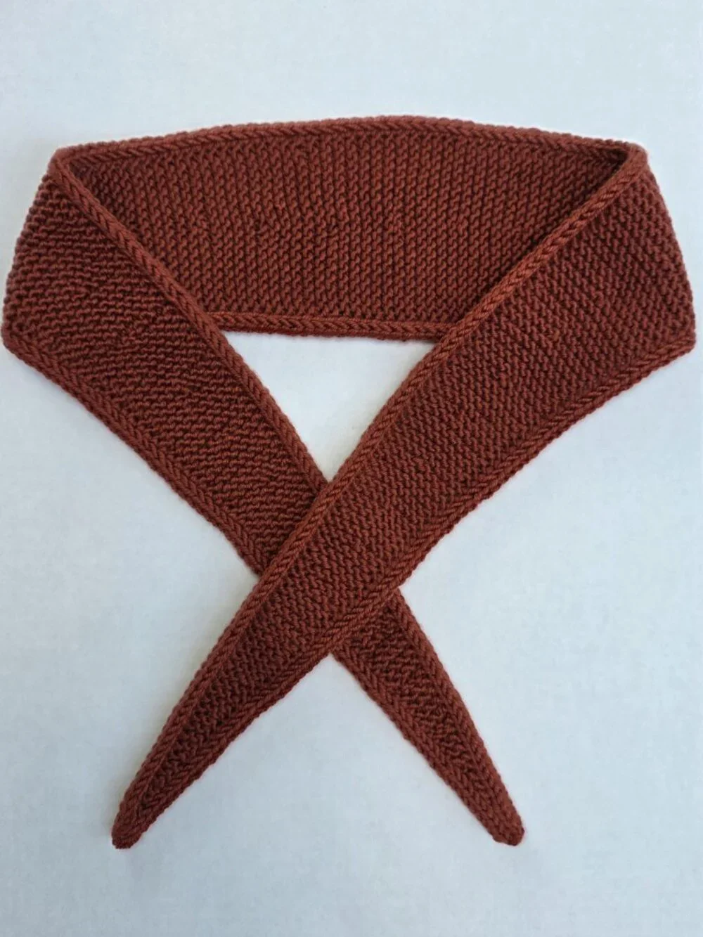 Sophie Scarf Classic Design Small Double Wrap Handmade Knitted Acrylic Rust